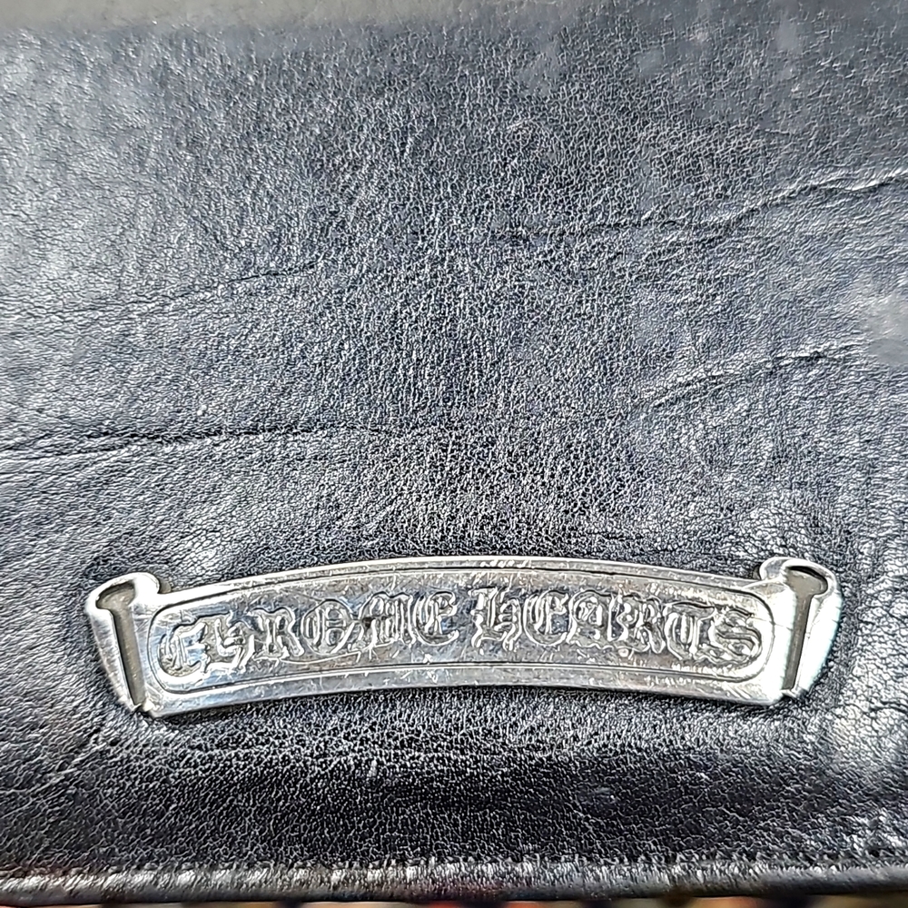 Original 2003 CHROME HEARTS Leather Long Wallet